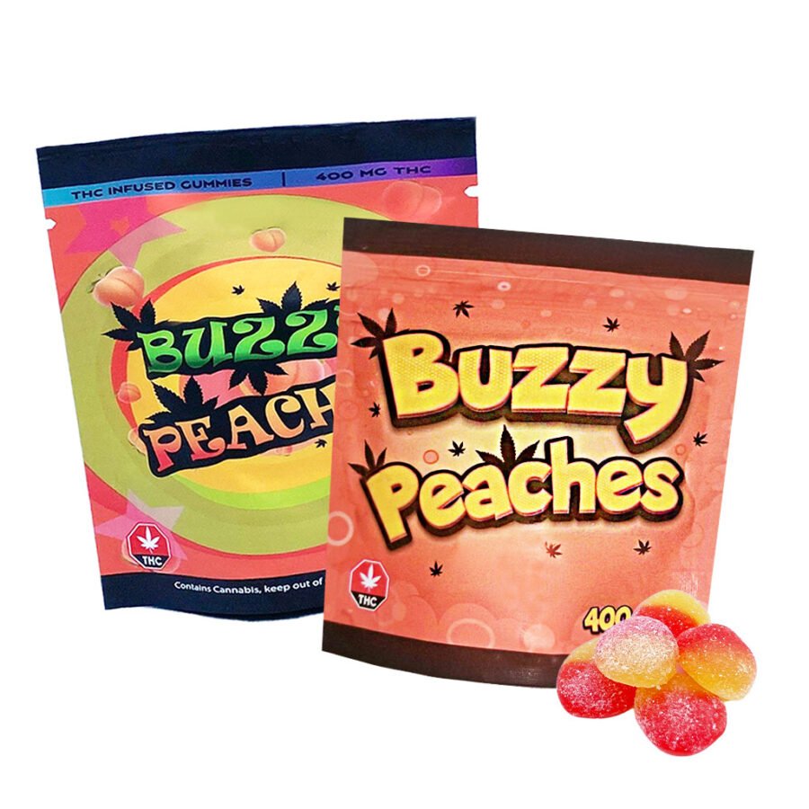 Buzzy Peaches - 400Mg THC Gummies / 5 pieces - 18$